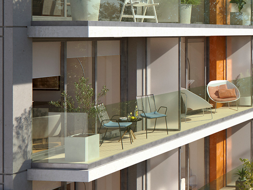 plano cerrado de dos apartamentos