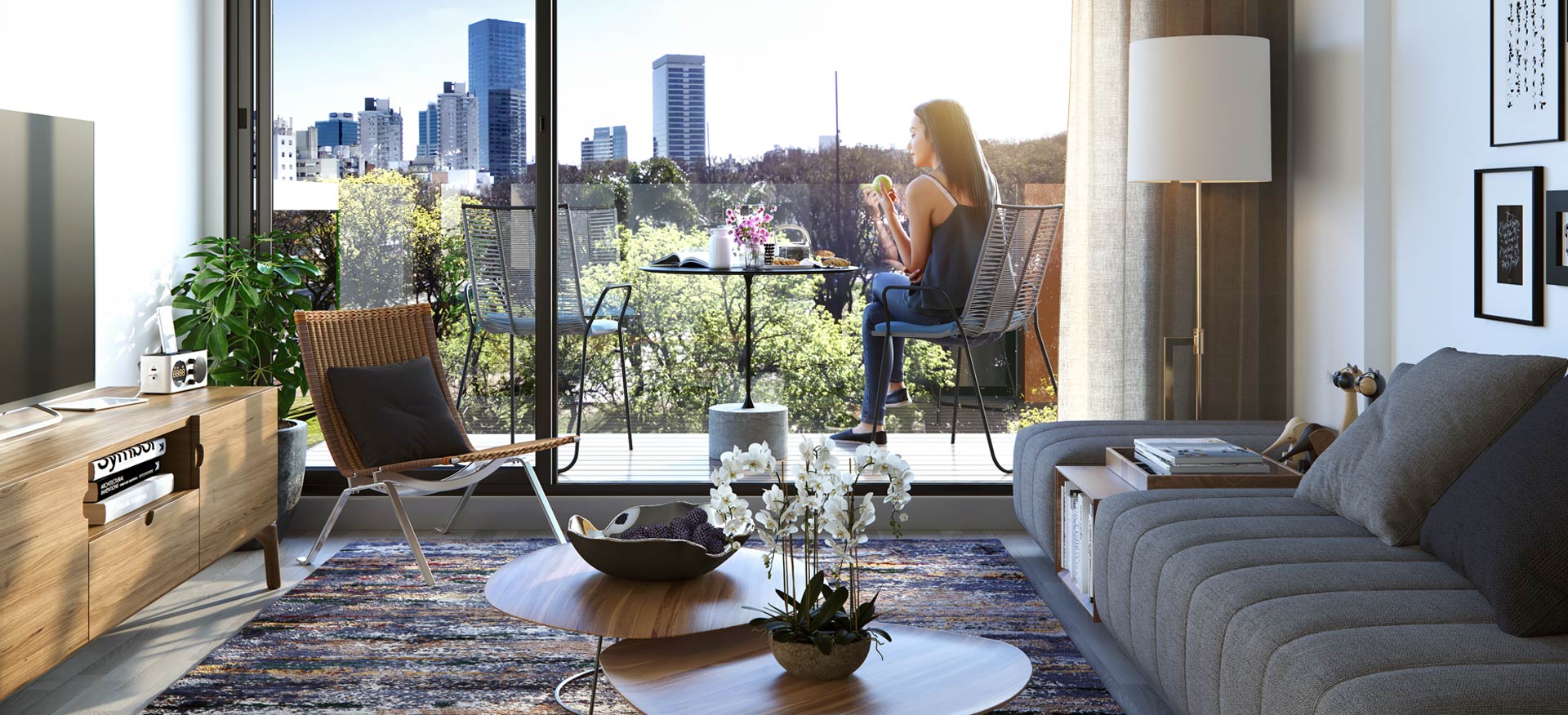 living-de-apartamento-con-chica-en-balcon